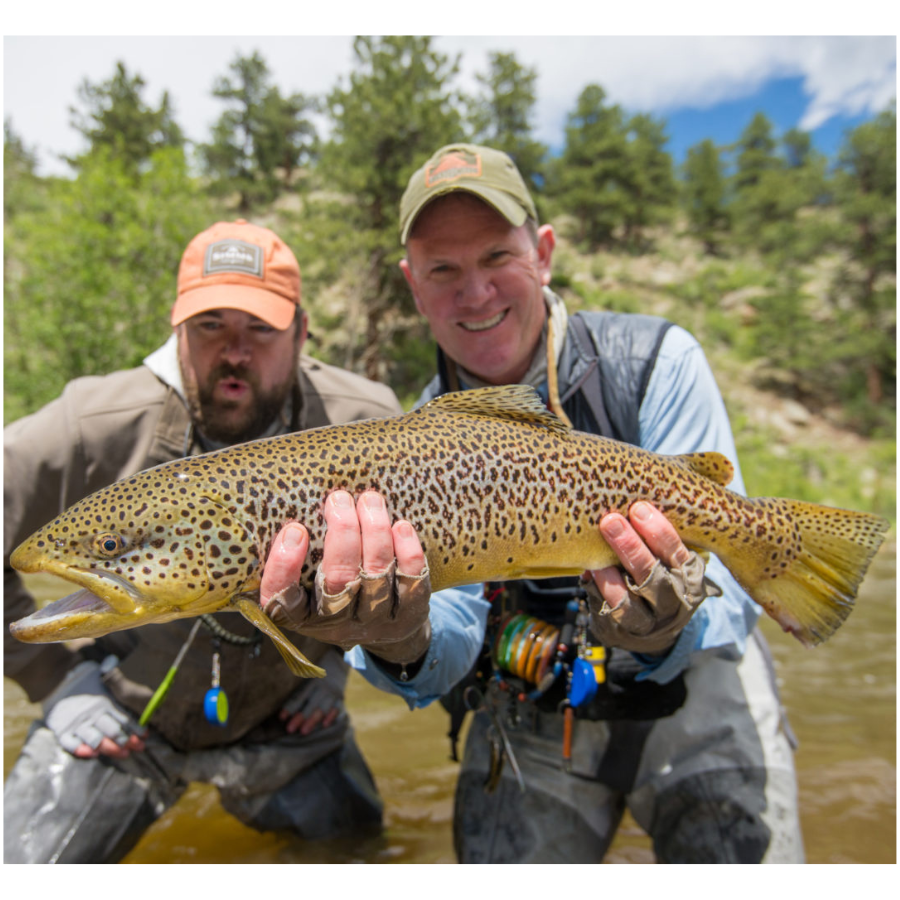 Pat Dorsey and Client with beautiful Brown Trout